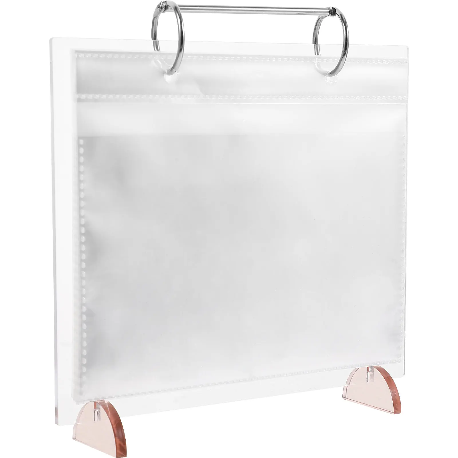 Clear Acrylic Photo Album Stand Desktop Calendar Holder with Transparent Pages Loose-Leaf Design for Home Coffee Shop Gallery