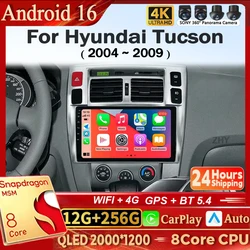 Android 16 Car Radio For Hyundai Tucson 2004 2005 2006 2007 2008 2009 Multimedia Stereo Video Player GPS Navigation Carplay Auto
