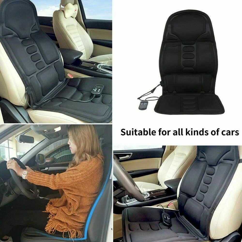 Car Seat Cover 8 Modes Massage Cushion Vibration Massage Cushion Auto Universal Neck & Waist Massage for Home Car Accessories