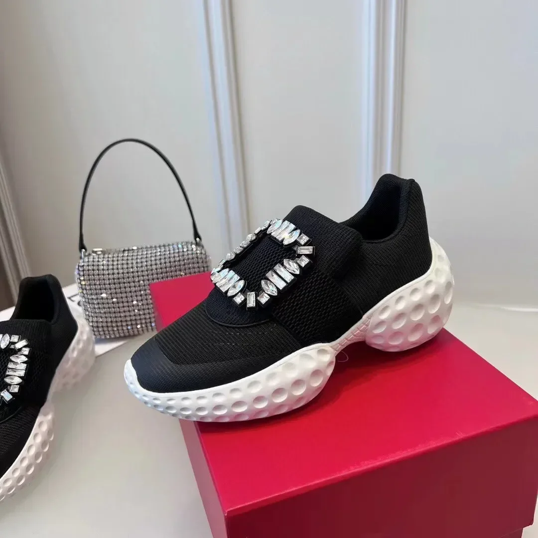 

Fashion Brand Women's Platform Casual Shoe Original Luxury Rhinestone Buckle Design Mesh Shoes High Quality Famous Sports Shoes