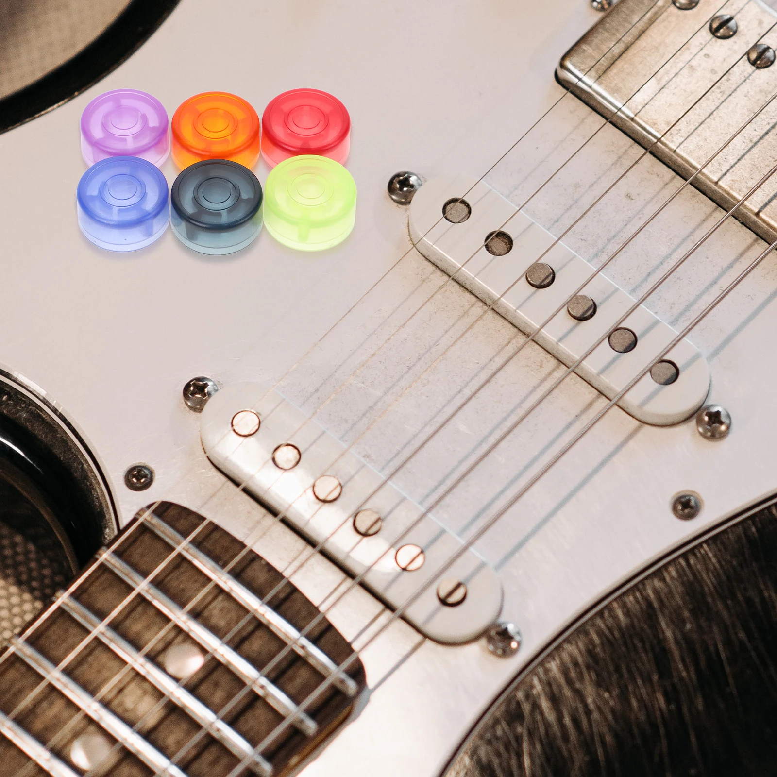 

12Pcs Guitar Pedal Footswitch Toppers Safe Reliable Plastic Material Guitar Parts Pedal Footswitch Topper Practical Caps