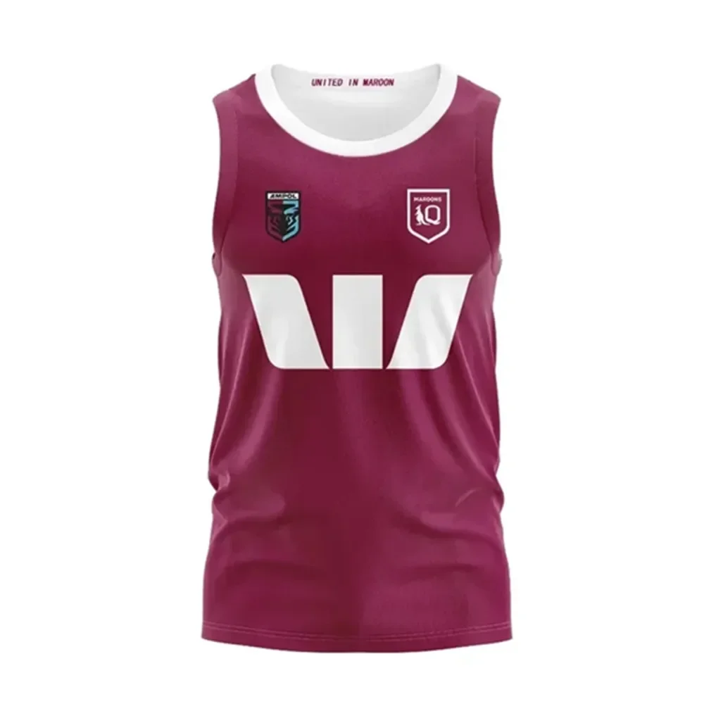 

2024 Queensland Maroons State Of Origin Home / Training Singlet Shorts - Mens Size:S-5XL（Print Name Number）Top Quality