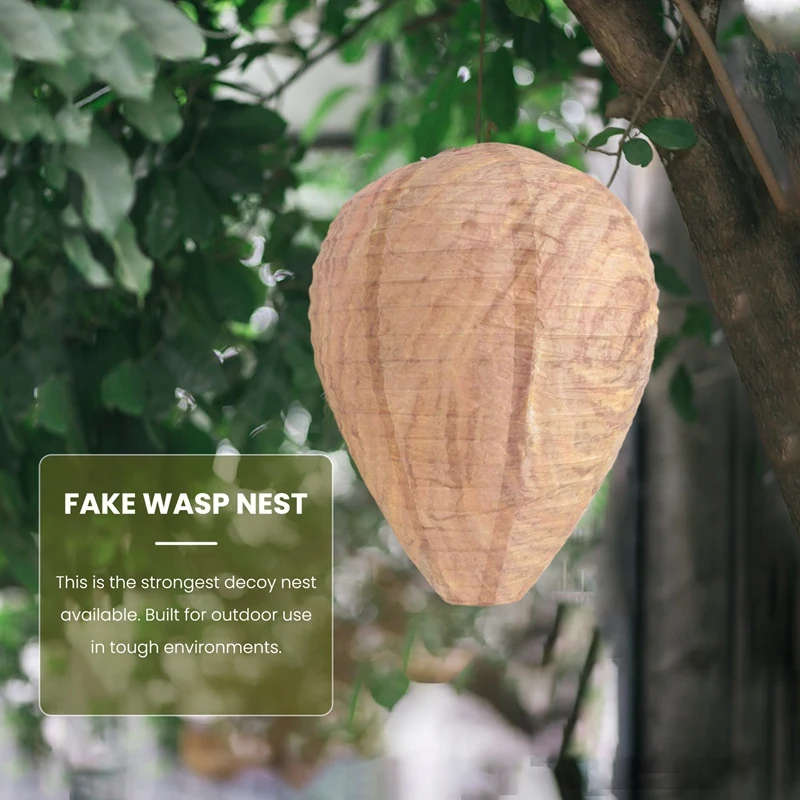 4PCS Wasp Nest,Decoy Hanging Fake Wasp Nest Paper Decoy Safe Fake Trap Effective Eco Friendly Paper Wasp Nest For Garden