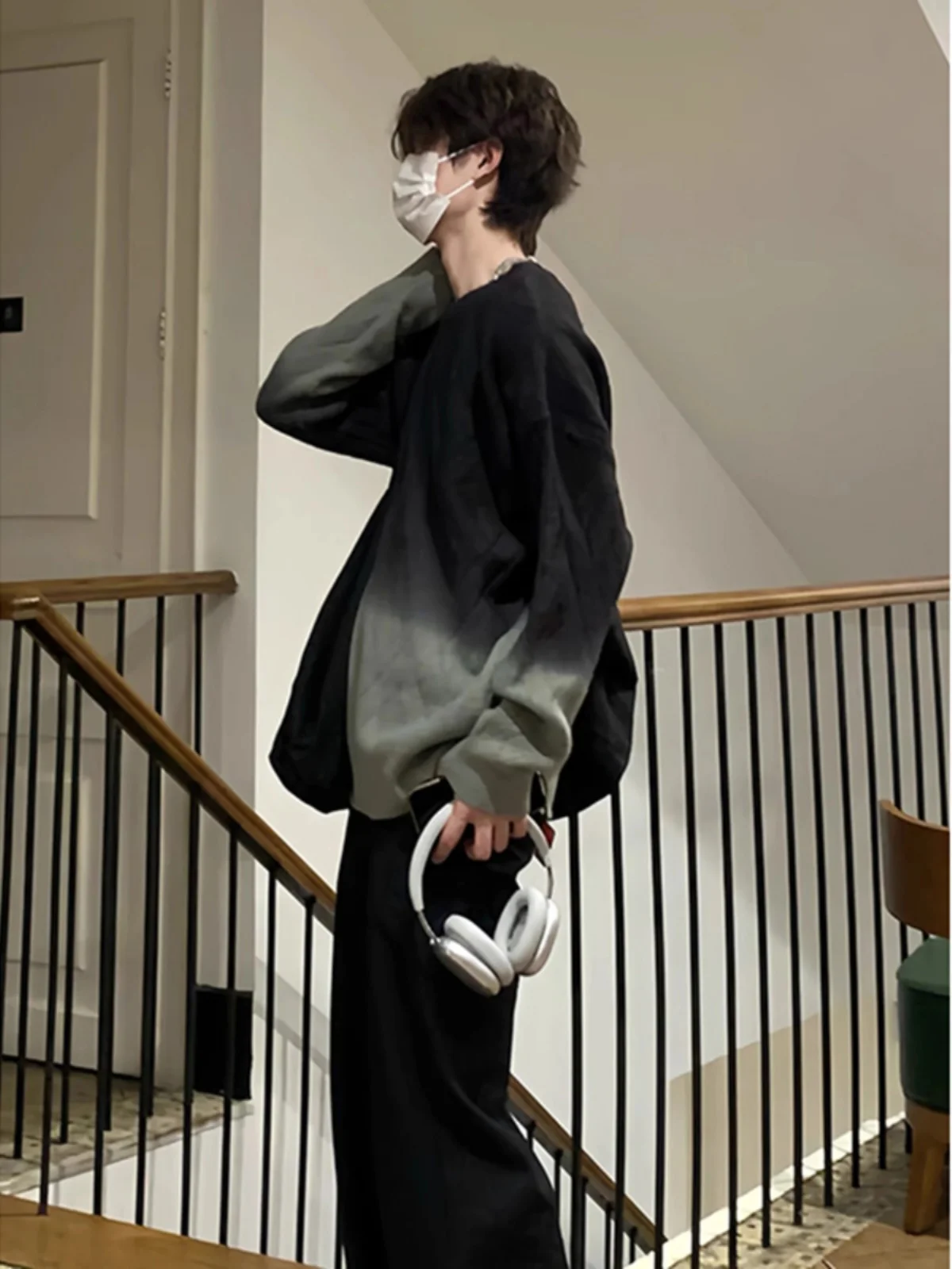 

Мужской свитер Cleanfit American Trendy Brand: высококачественный, модный, с цветными блоками, круглым вырезом, осенне-зимний, повседневный, свободного кроя