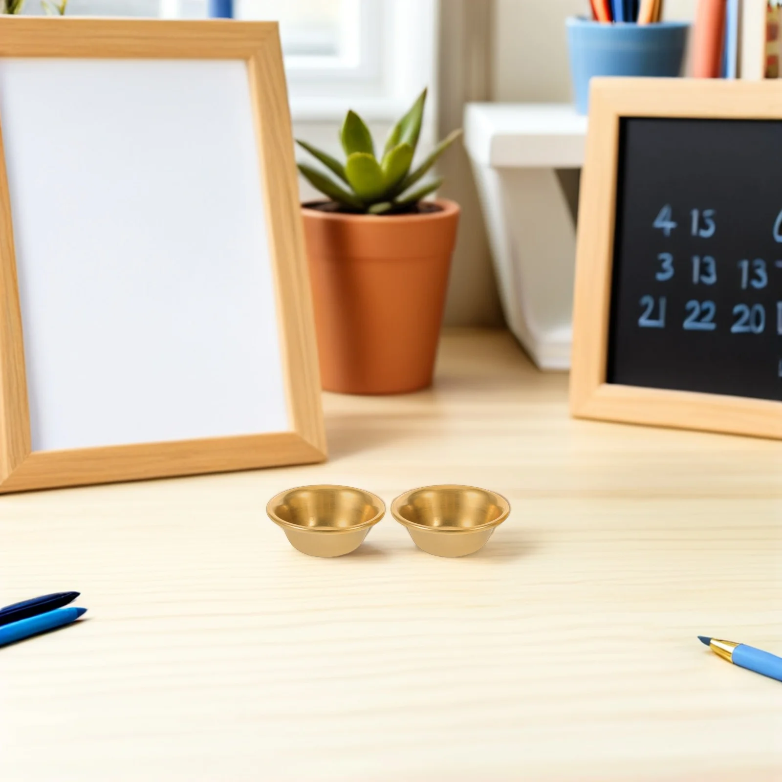 8 قطعة وعاء تقديم نحاسي صغير 2 بوصة وعاء مياه بوذي صغير من النحاس للطقوس المقدس معبد التأمل أكواب ديكور المنزل #1