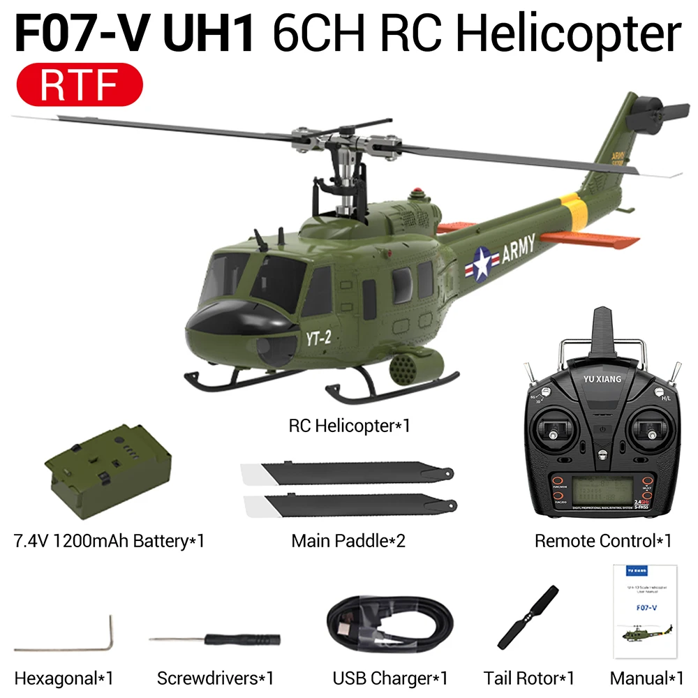 Nieuwe YUXIANG RC Helicopter F07-V 6-assige Gyro 3D Flying Dual Borstelloze Motor Vliegtuigen