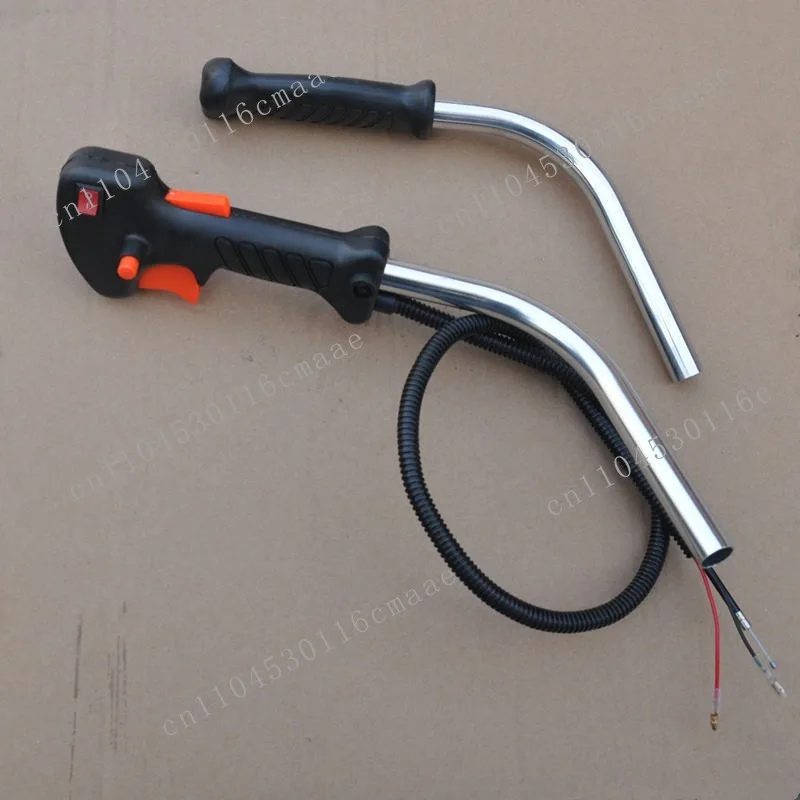 Side hanging lawn mower, brush cutter, lawn mower accessories, diagonal hanging throttle switch, left and right handle assembly