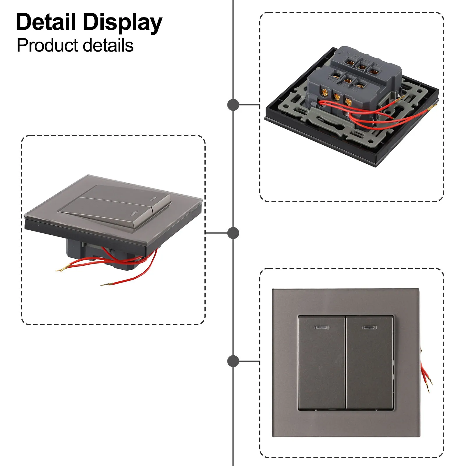 

Настенный выключатель 82-го типа с закаленным стеклом, огнестойким поликарбонатом и функцией двустороннего управления для использования внутри помещений