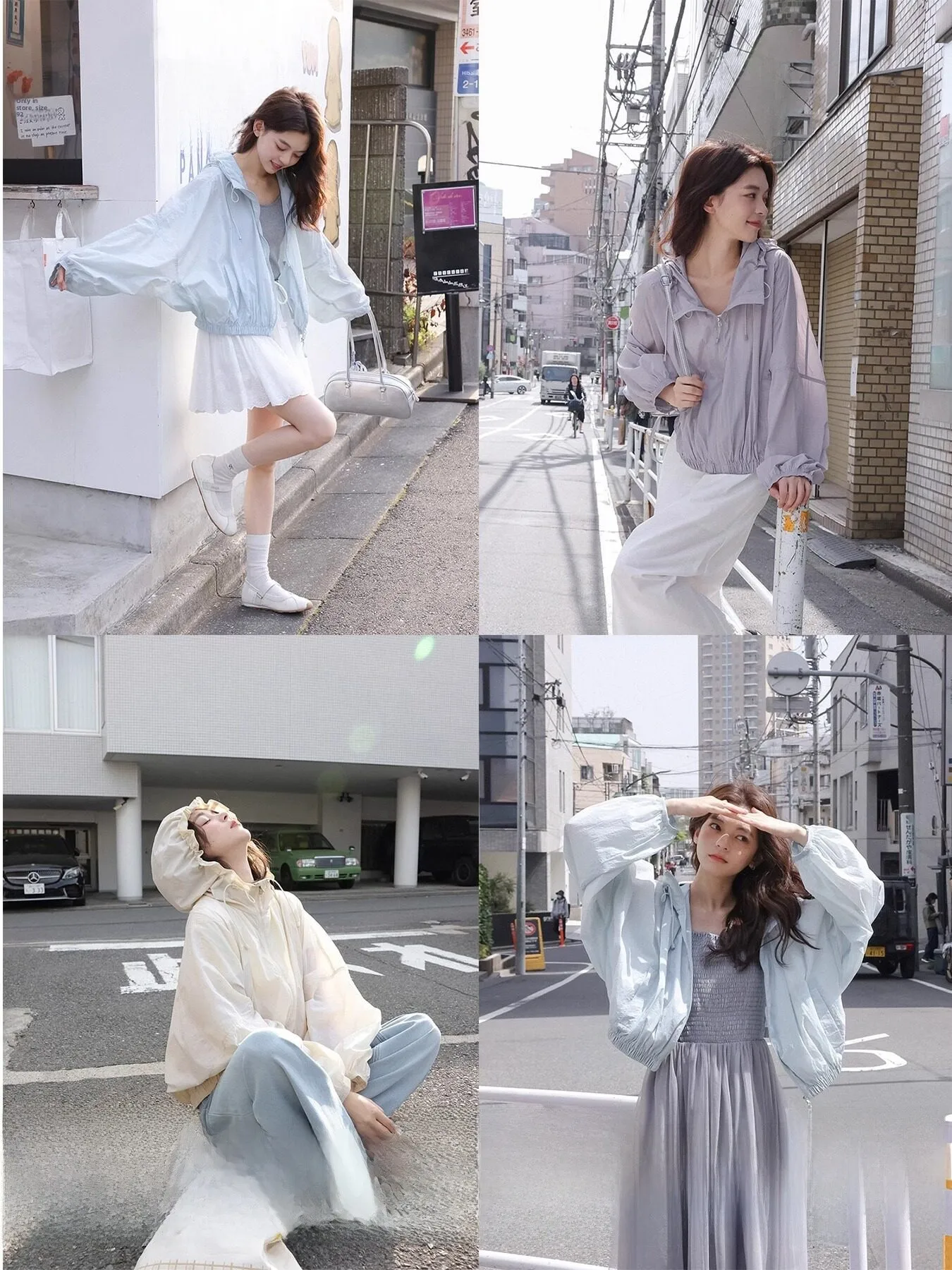 

Women's Short Thin Sun Protection Clothing UPF50 UV Protection Jelly Pudding Style Nylon Fabric Long Sleeve Hooded Jacket