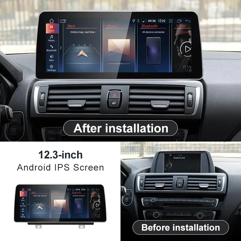 Qualcomm 665 ID8 8 Core Android 14 10.25-inch Suitable for BMW 1 Series F20 F21 Car Video Player Multimedia Screen Carpet