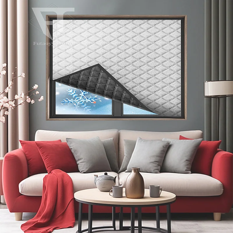 Household Window Sunshade Aluminum Foil Insulation Film for Sunroom Anti UV Sunscreen Windproof Heat-Insulating and Warm Curtain