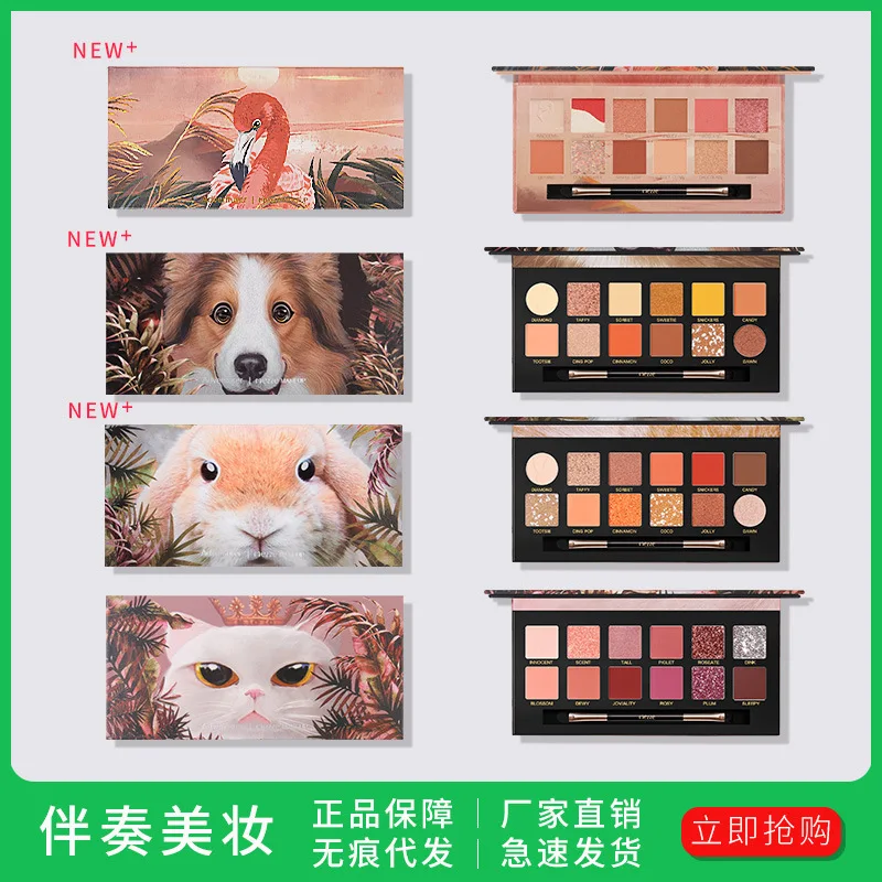 Aminimal 12 color Eye Shadow Hot Sale Tiger Ice Wolf Matte Glitter Earth Color Pearlescent Eye Shadow Palette Eye Makeup Set