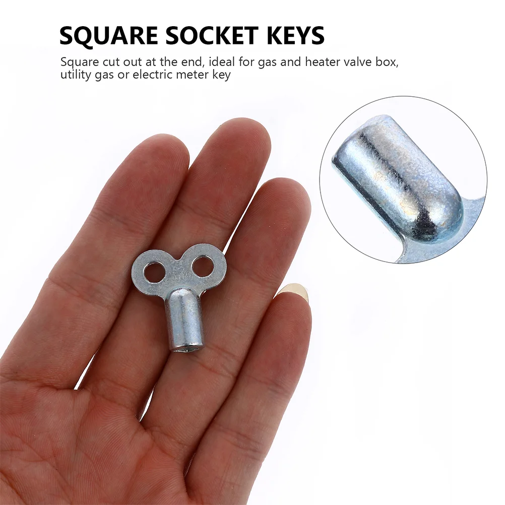 10PCS Square Hole Radiator Bleed Valve Keys Universal Plumbing Tool Key Zinc Alloy Easy to Carry Store