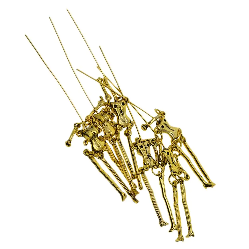 6 Pieces Skeleton Body Pendant Doll Charms for Necklace Dress Decorative Pendant DIY Jewelry Making Supplies