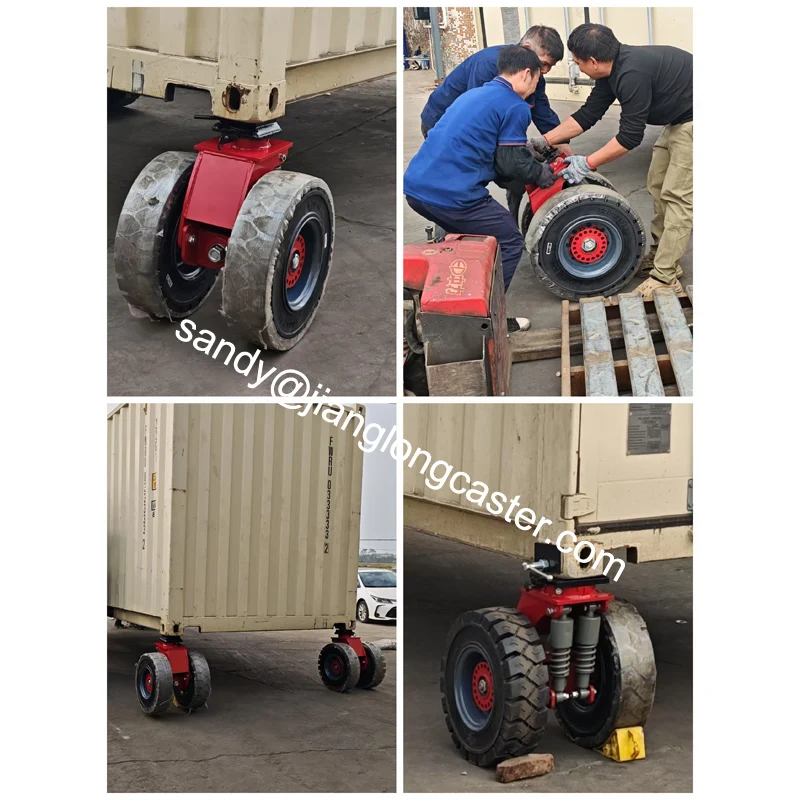 Load 7/11/15 Tons Caster Wheel Plate Mount Container Caster with Shock Absorbing Function for Regular Container