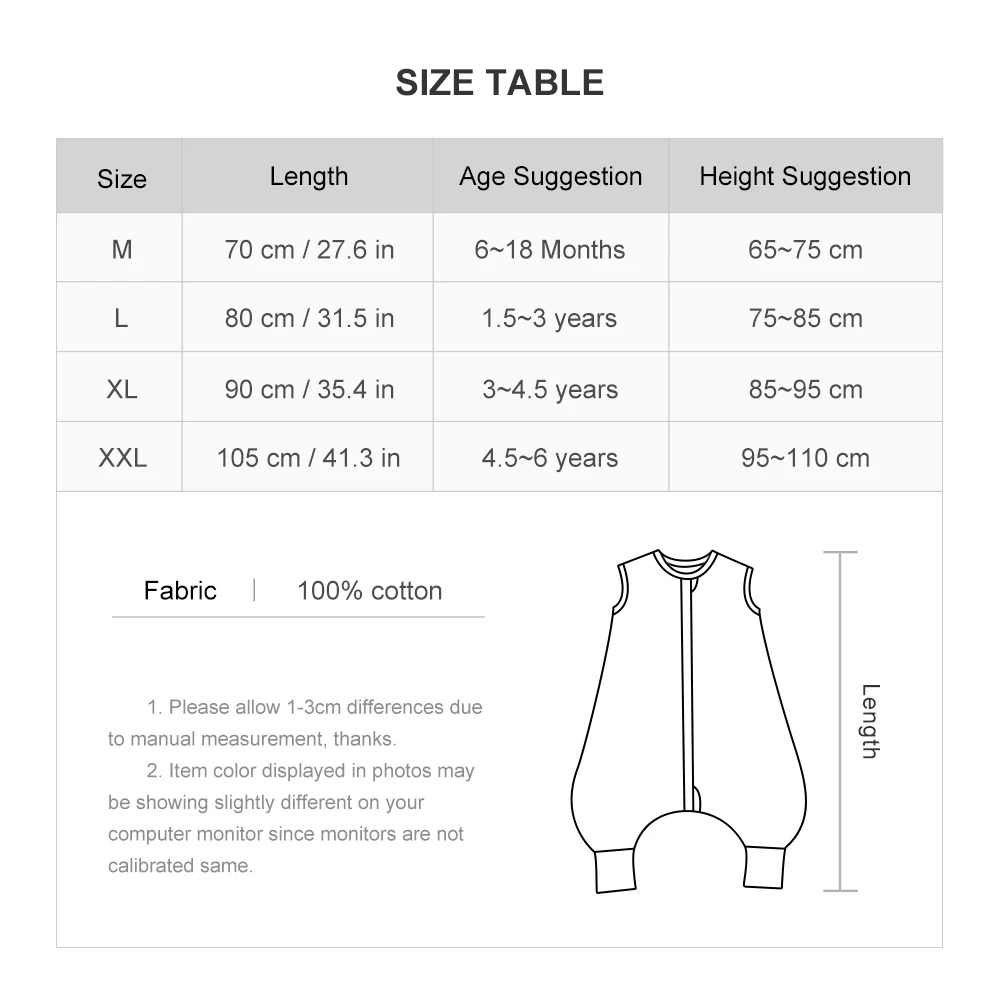 아동용 여름 잠옷, 얇은 민소매 스플릿 다리 점프수트, 2 웨이 지퍼, 어린이 잠옷, 1-4 세 여아 남아 슬리퍼 담요