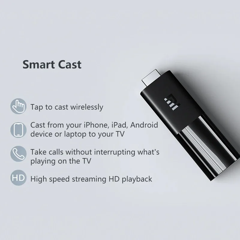 Xiaomi Mi TV stick 1080p HDR رباعي النواة 64 Android TV Google Assistant Smart Cast المحمولة تقرير مشغل الوسائط عصا التلفزيون