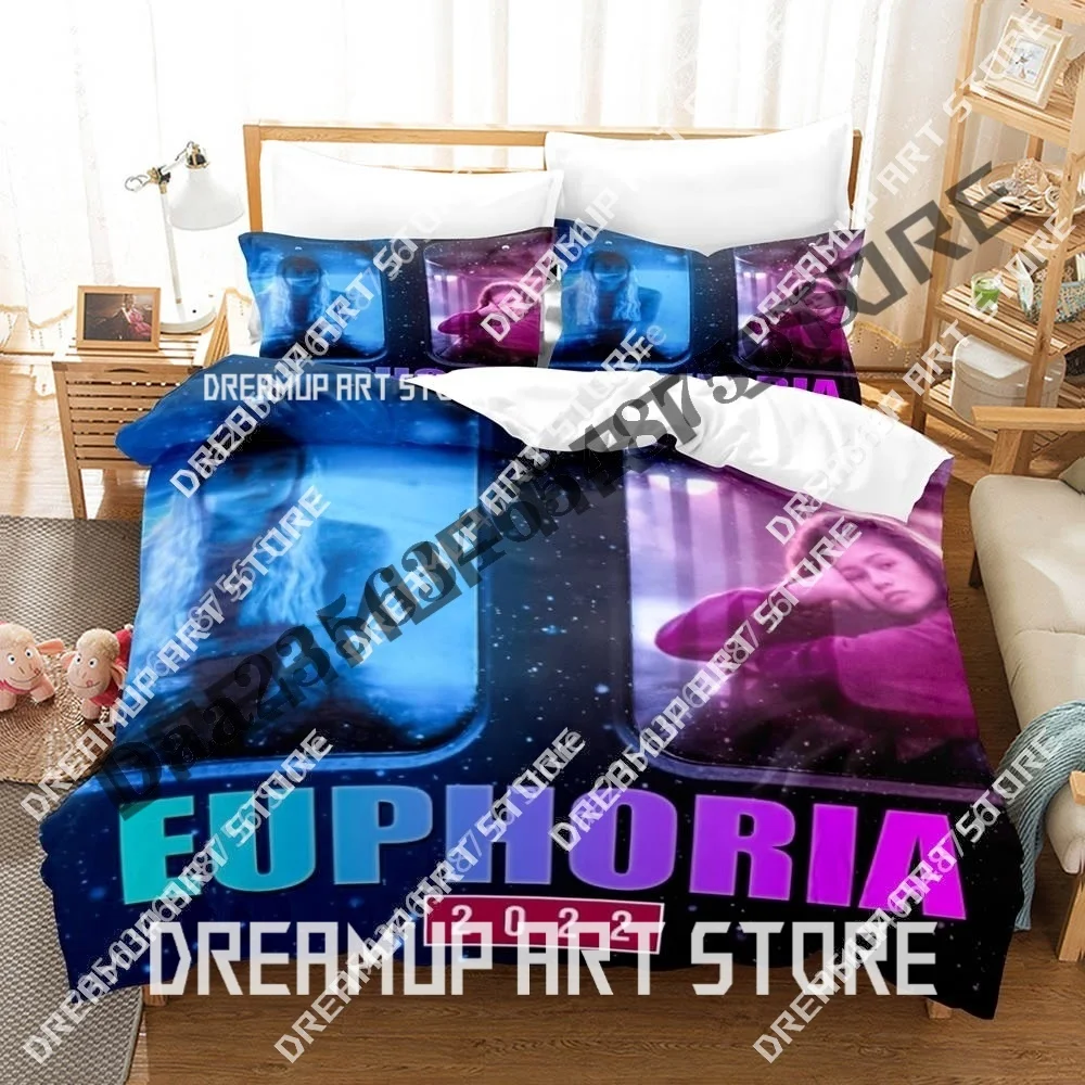 Ensemble de literie TV Euphoria imprimé en 3D, ensemble de literie simple, double, Queen, King Size, pour chambre d'enfant et adulte