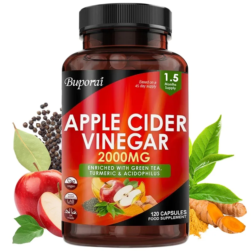 

Apple Cider Vinegar Supplement - Fat Burning, Weight Management, Detox, Improves Digestion, Non-GMO