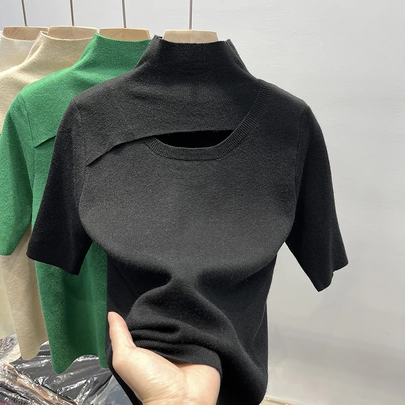 Swetry damskie dzianinowe pulowery nowe białe swetry z długim rękawem dzianinowe pulowery damskie bluzki swetry golf Q2294