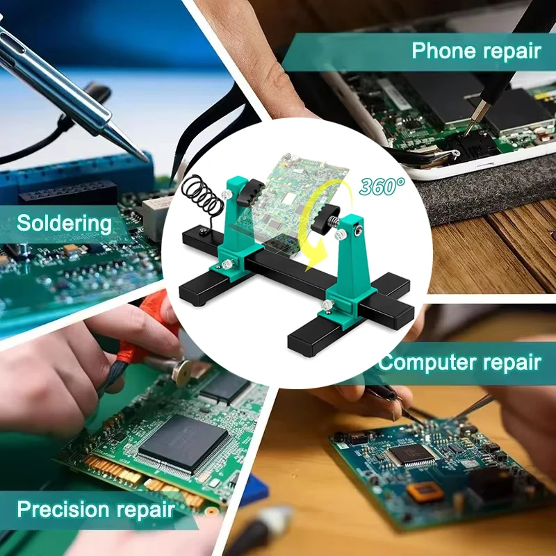 

Adjustable Circuit Board Welding Repairing Station Repair Rework Tools Fixture 360° Rotation Solder Holder Soldering Iron Clamp