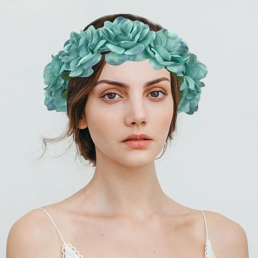 Bandeau de décoration de cheveux à fleurs pour femmes, bande de sauna rétro, fausse fleur, cerceau de cheveux de fête avec fréquence noire, Halloween