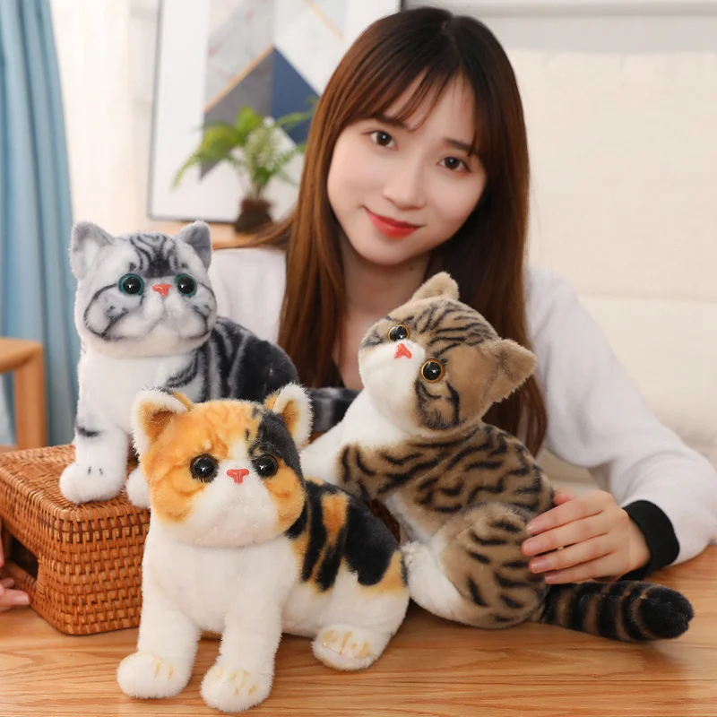 

1pc 26CM Lovely Simulation Cat Peluches Toy Stuffed Soft Pet Cat Dolls Kawaii Animal Plush Toys for Children Kids Birthday Decor