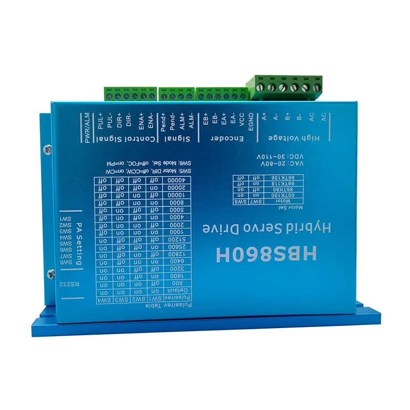 HBS860H HBS86H Closed Loop Servo Motor Driver Hybrid Step Servo Drive with RS232 Port