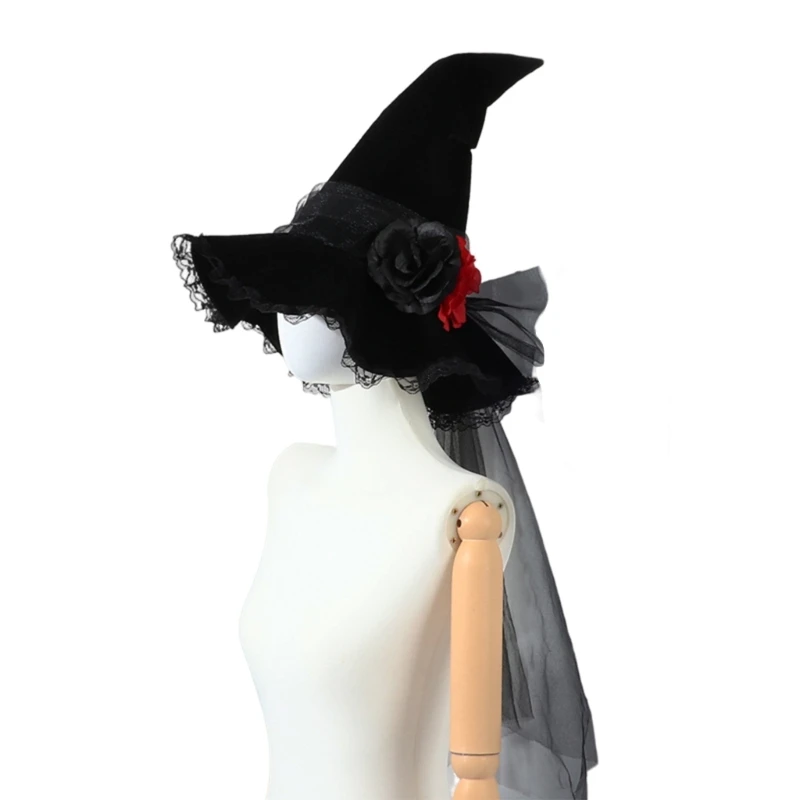 Wizard Hat Women Black Witch Cosplay Costume Hat Baroque Hat Carnivals Party Hat DropShipping