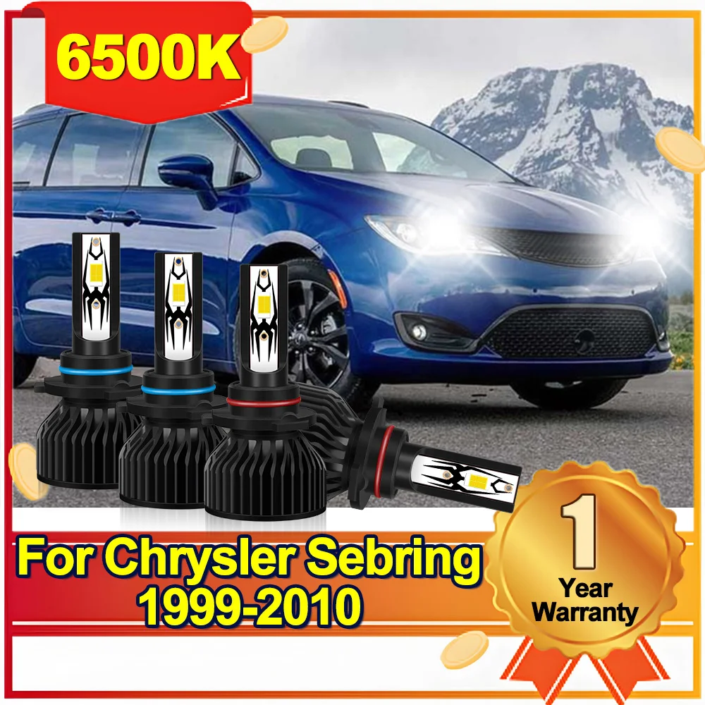 

For Chrysler Sebring 1999-2010 Combo 2/4Pcs LED Headlights Hi-Lo Beam Bulbs 20000LM Cooling Fan design headlamp Internal drive