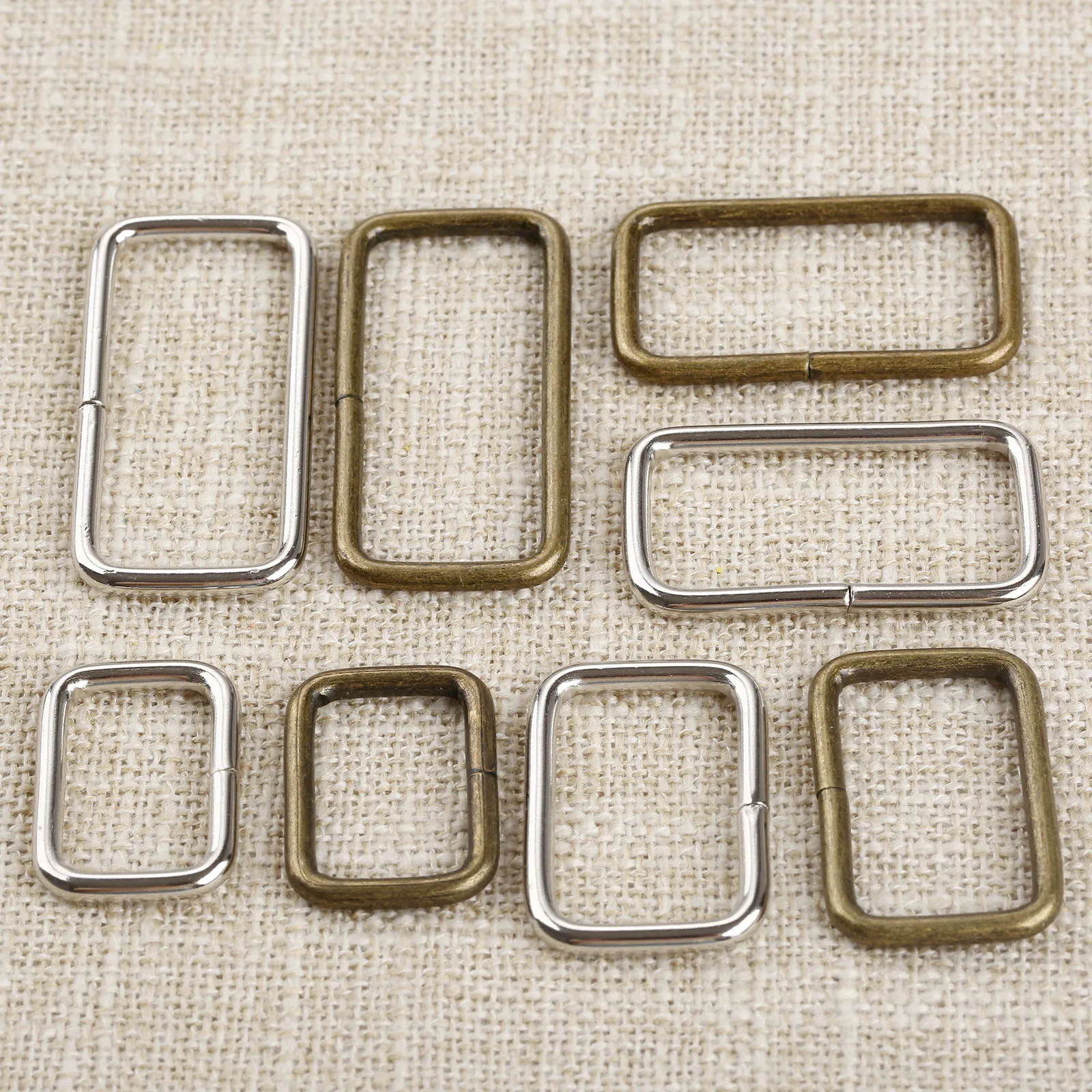 20pcs DIY Metal Thickness Handbag Leather Bag Purse Strap Belt Web Rectangle Square D Ring Buckle Clasp