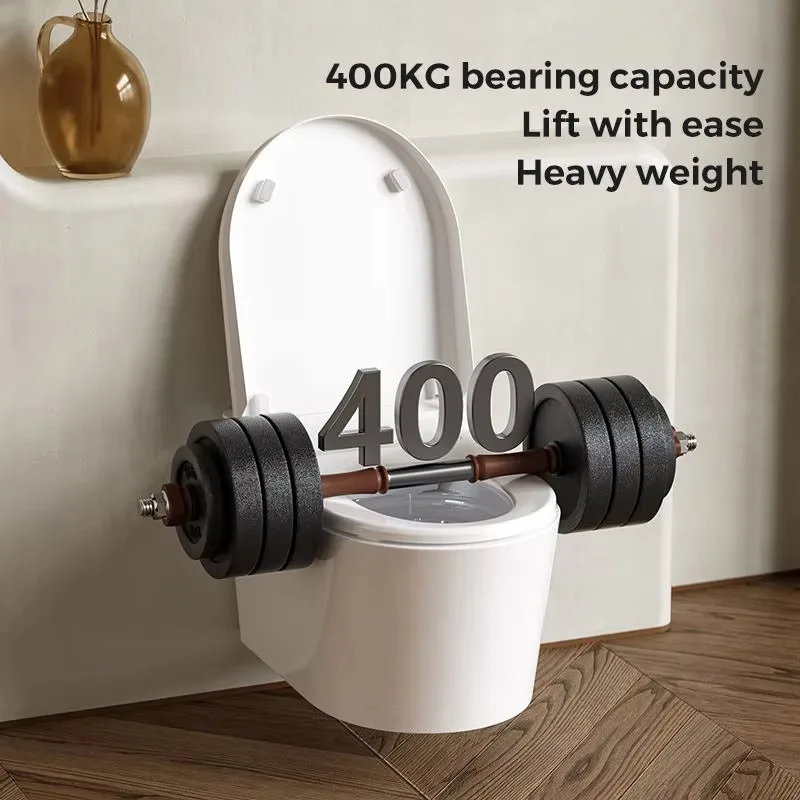 สุขภัณฑ์อัจฉริยะแบบแขวนผนังรุ่นใหม่ล่าสุด พร้อมโถแบบไร้ขอบลอยตัว ถังเก็บน้ำซ่อนในตัว ระบบระบายน้ำเซรามิกแบบ P-trap ระบบชำระล้างสองระบบ