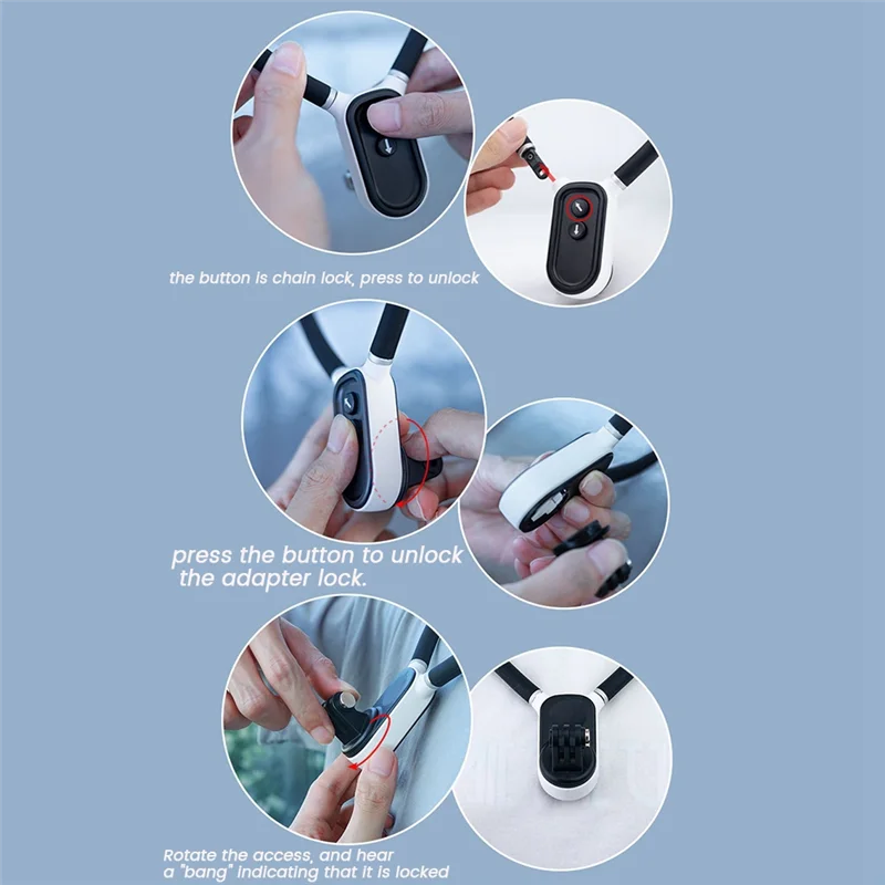 AA84シリコンネックホルダー Gopro Hero 11 10 9 8 Insta360 DJI Osmo Action対応 人間工学に基づいたマウントブラケット サイズL 簡単装着