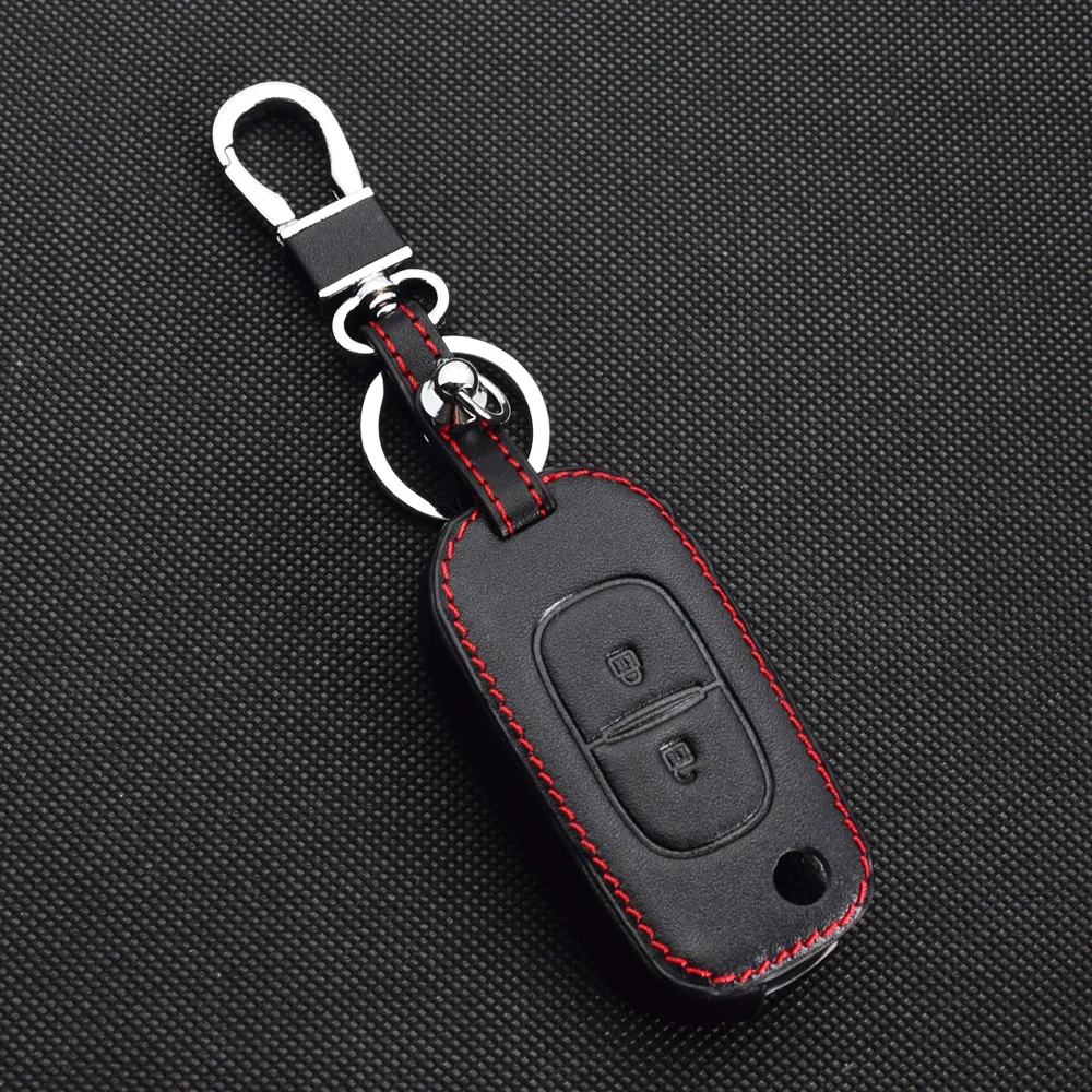Flip-Leder-Autoschlüsselhülle für Renault Sandero Stepwey Captur Kadjar Megane Logan Dacia Duster Fernbedienungsgehäuse Autozubehör. – Detail 3