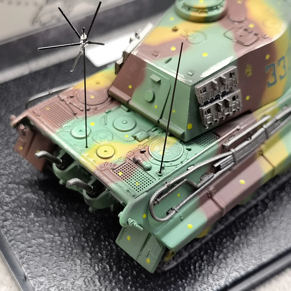 Diecast 1:72 Scale 6 Tiger 2 Old Three Color Camouflage Heavy Tank Alloy Finished Model Collectible Toy Gift Souvenir Display
