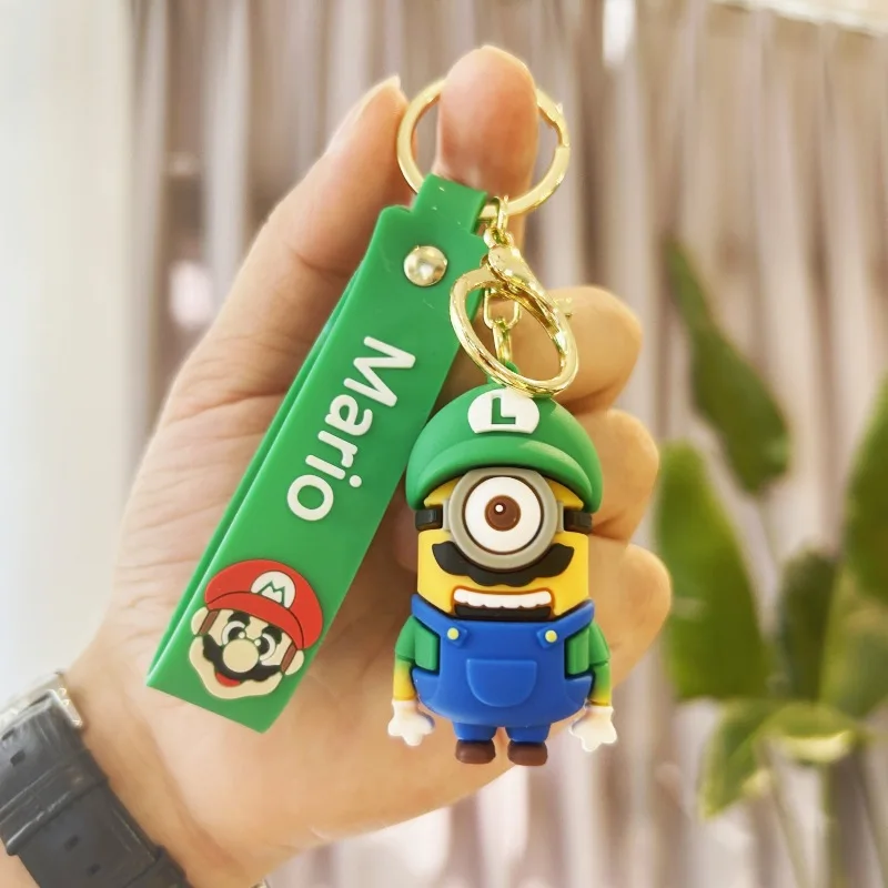 Cartoon Super Mario Bros Keychain Amine Figure Car Decoration Pendant Key Bag Decoration Collection Kids Toys Birthday Gift