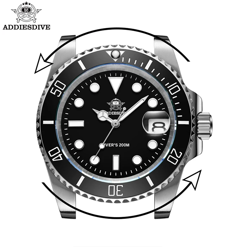 ADDIESDIVE Diver Orologio Europeo e Americano Affari Per Il Tempo Libero 200M C3 Super Luminoso Sport di Lusso Reloj Hombre Orologio Al Quarzo Da