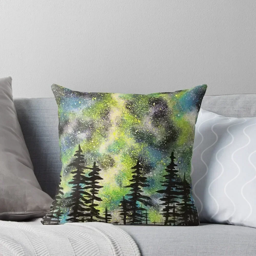 

Green Galactic Night Throw Pillow Sofa Cushions Pillow Decor Sofa Cushion Christmas Pillowcase pillow