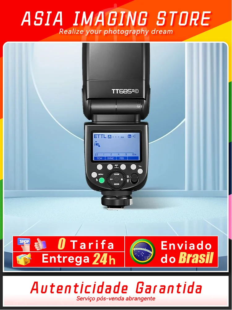 【 Do Brasil 】 Godox TT685II TT685IIC TT685IIN TT685IIS TTL HSS Camera Flash Speedlite for Canon Nikon D780 Sony A7IV A7 TT685 II