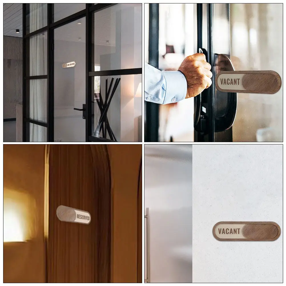 Acrylic Reserved Sliding Privacy Sign for Meeting Room Office Bathroom Door Booking Occupied Occupancy Sign Restroom Signs