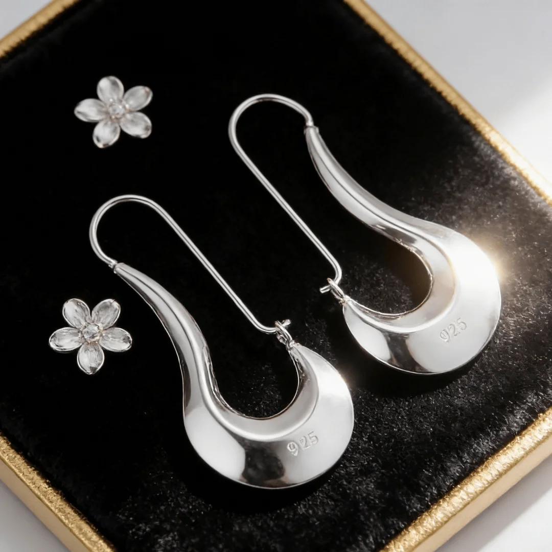 Hot new 925 Sterling Silver Custom long Drop Earrings for Women designer Jewelry Fashion Wedding Accessories Party Holiday Gifts