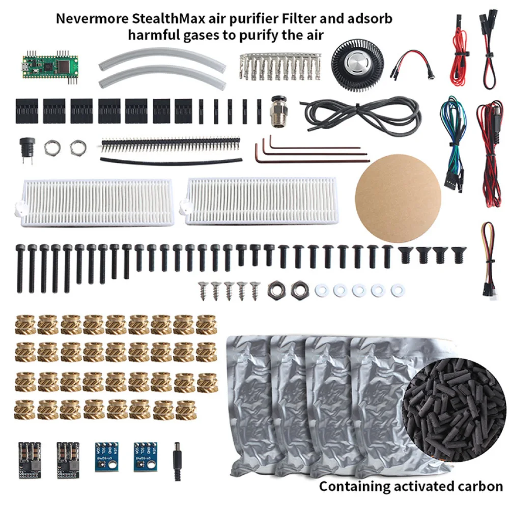 3D Printer Air Purifier Set with /Without Activated Carbon Hepa Filter /Screws/ Board/Cable for Voron Nevermore StealthMax 300mm