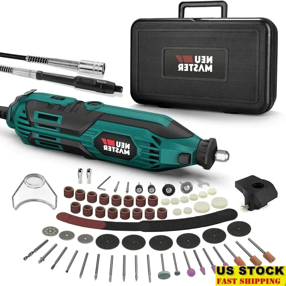 Rotary Tool Kit 180W Corded Electric Drill 160 Accessories 6 Speed  Compatible Shaft Case Shield Storage