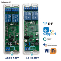 EWELINK Smart Inching 220V 12V 24V 32V Switch 1/2/4 Channel Relay Module with Housing Works with Alexa APP Remote Control