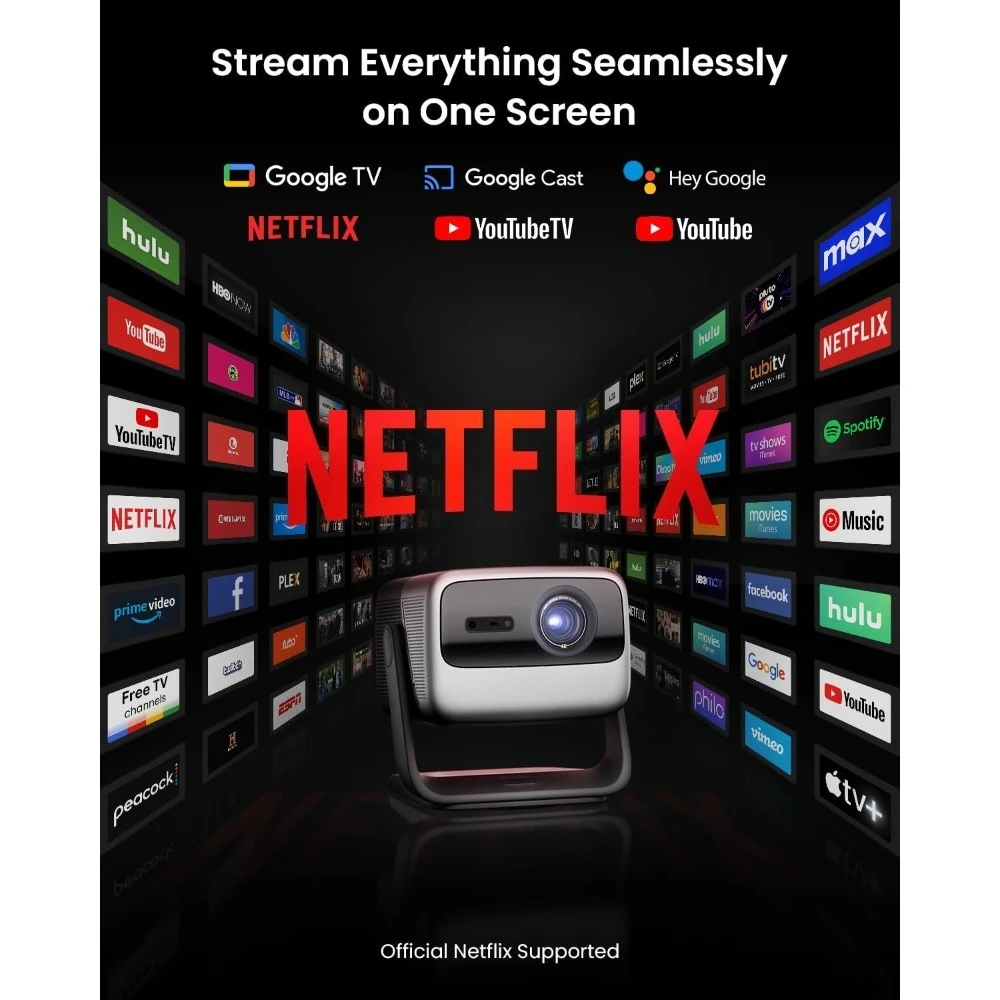 ترقية جهاز عرض N1S Ultimate Triple Laser 4K، جهاز عرض 3300ISO Lumens، شاشة تلقائية في الوقت الحقيقي، HDR10، 60 بوصة - 300 بوصة، بلو راي 3D-NEW