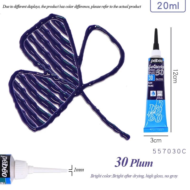 Setacolor 3D Stoffenverf 20ml Permanente Waterdichte Textielverf Niet-giftige 3D Stoffenmarker voor DIY Kleding Textielknutsels