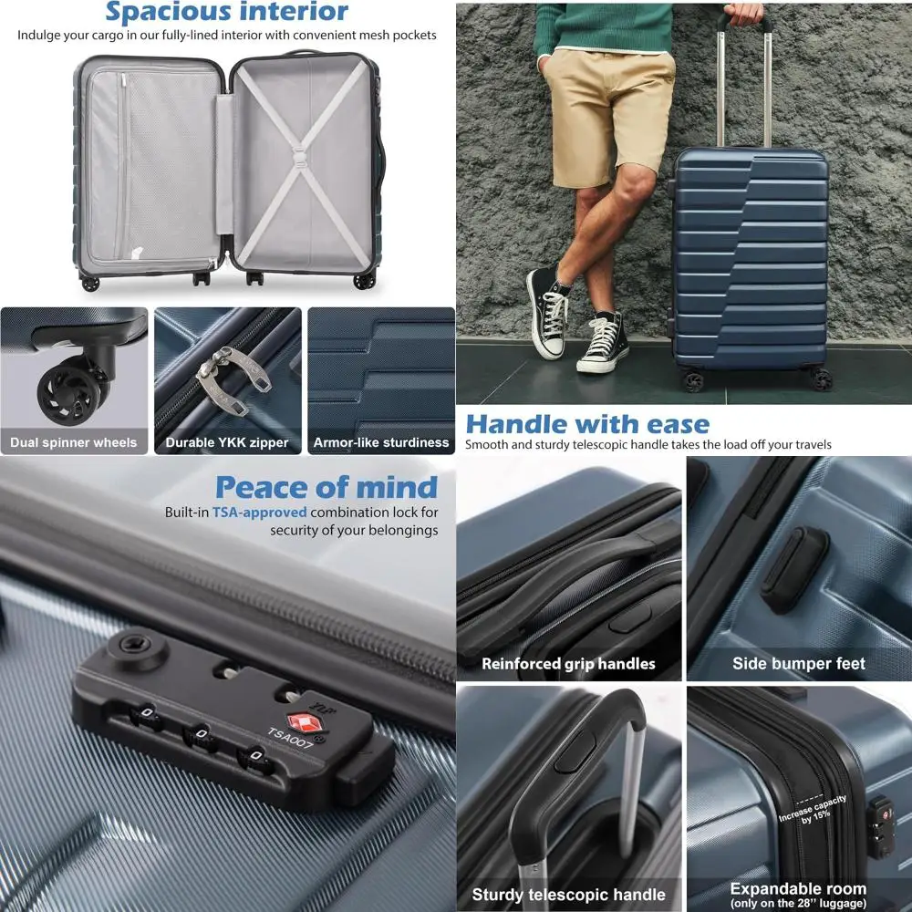 

Purple 28-Inch Expandable Hardside Spinner Suitcase for Large Luggage Travel