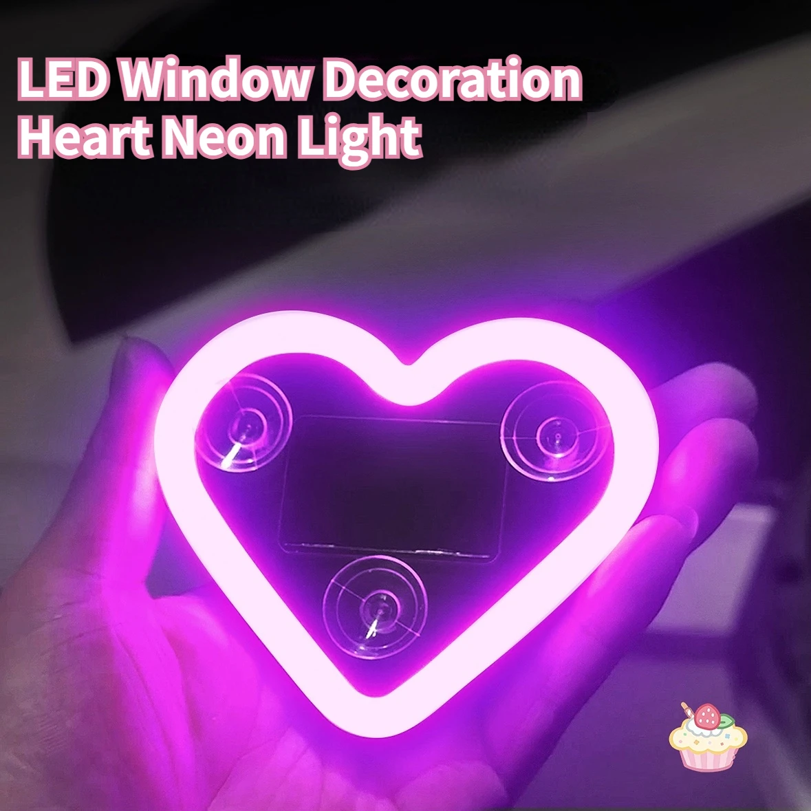 

New car solar triangle window heart-shaped light emitting heart-shaped atmosphere light interior wiring free LED atmosphere lamp