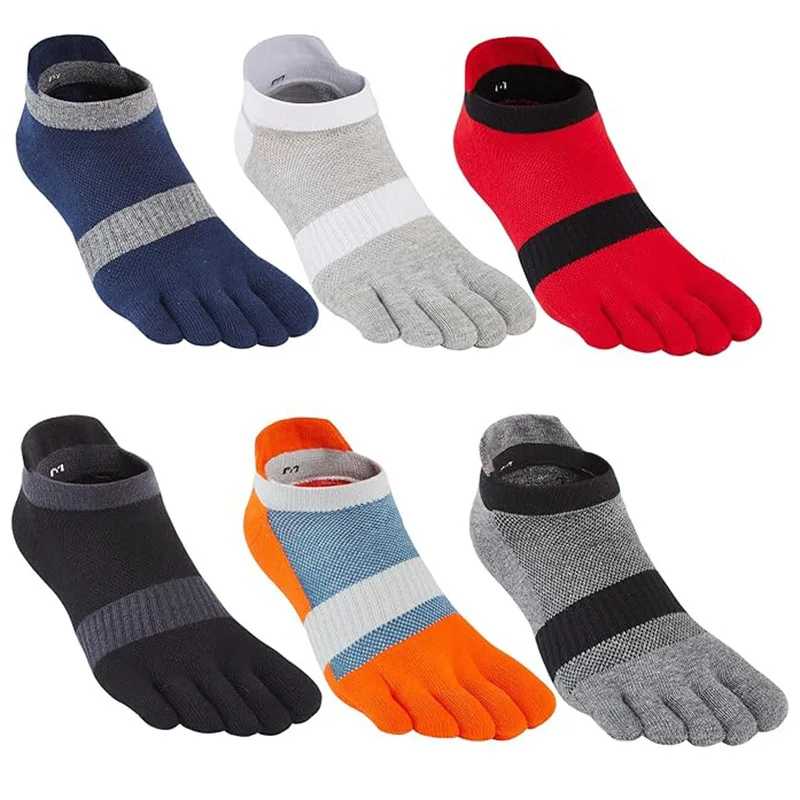 

Large Plus Size Toe Socks Sport Mans Mesh Breathable Compression Sweat-Absorbing Fitness Elastic Five Finger Ankle Socks Student