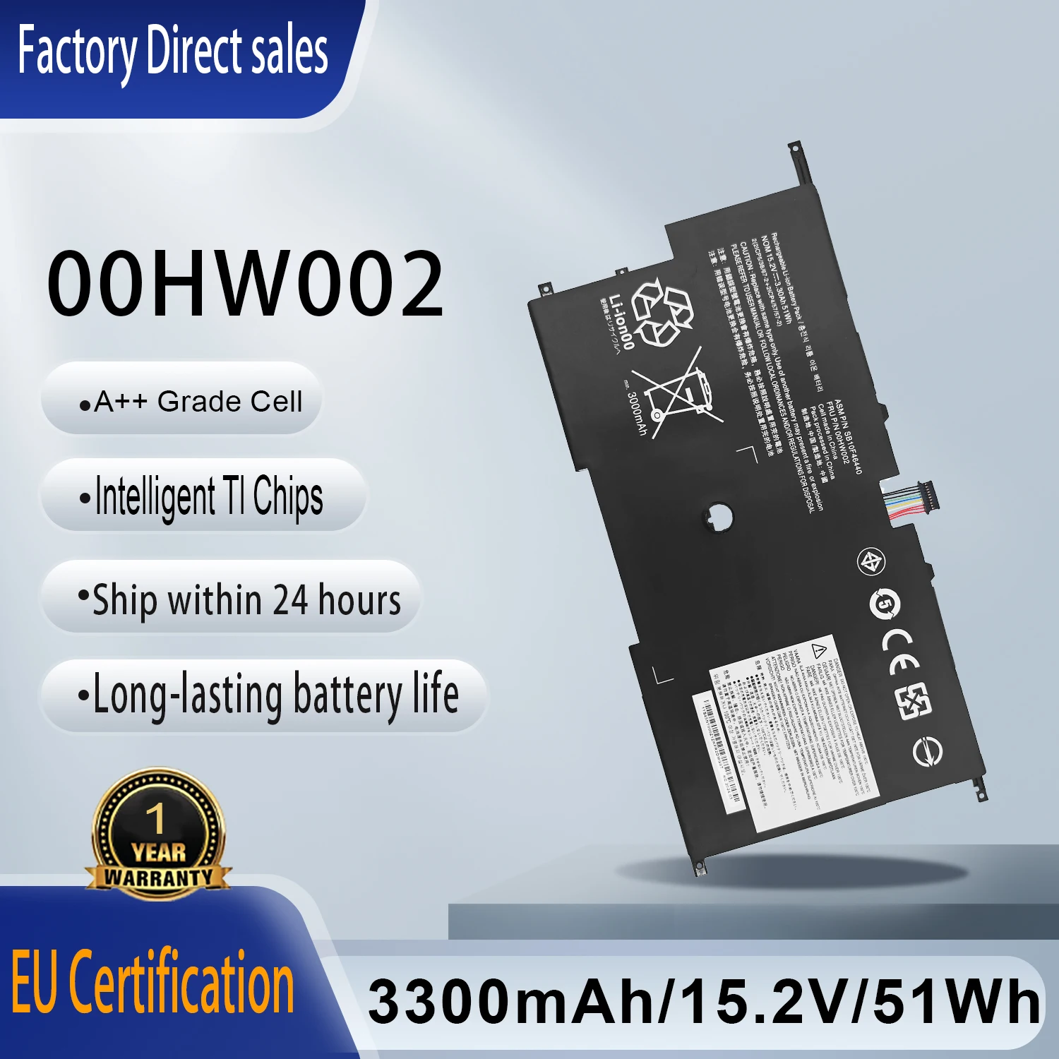 00HW002 batería del ordenador portátil para Lenovo ThinkPad X1 Carbon Gen 3 Series Ultrabook 2015 45N1702 45N1703 00HW003 SB10F46440 SB10F46441